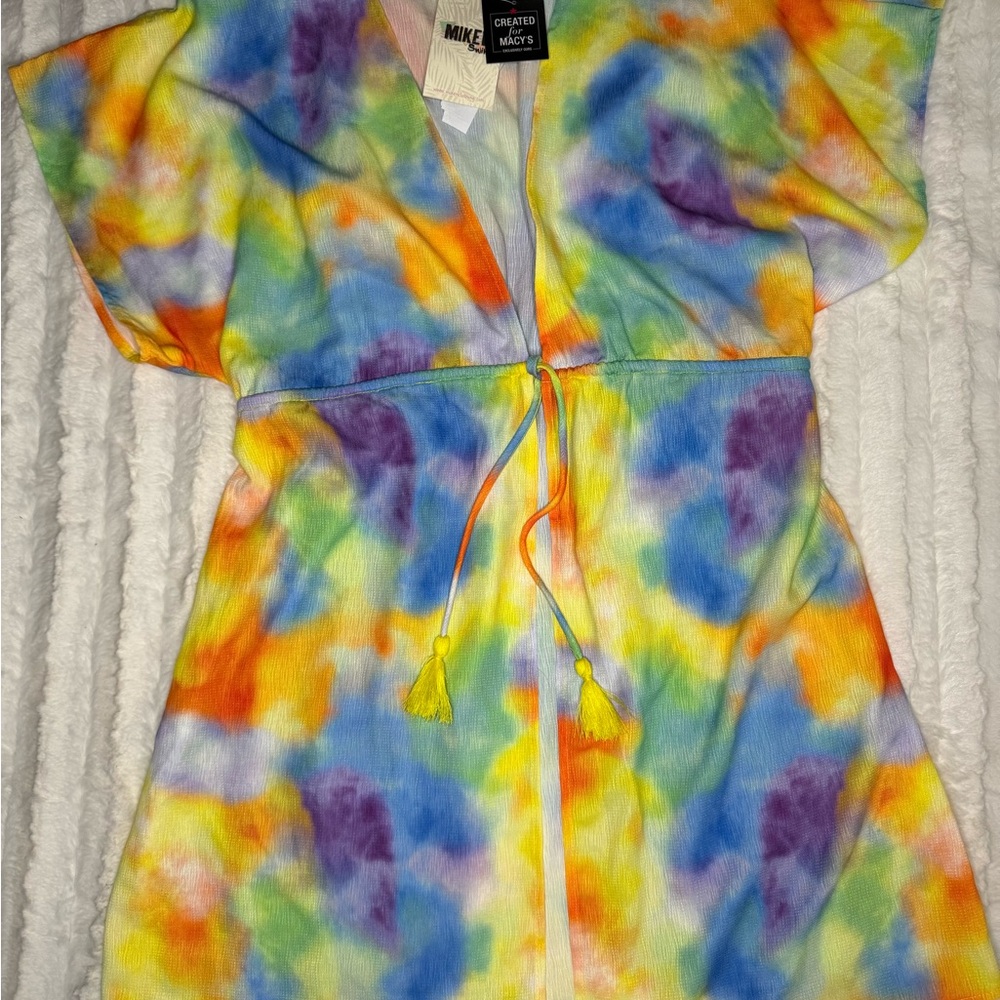 Colorful Tie-Dye Swim Cover-Up